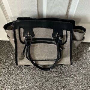 Elegant London Fog Black & Gray Tote Bag